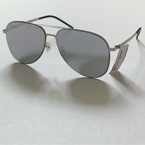 Saint Laurent™ CLASSIC 11 Silver Metal Mirrored Sunglasses NWT - Picture 13 of 16